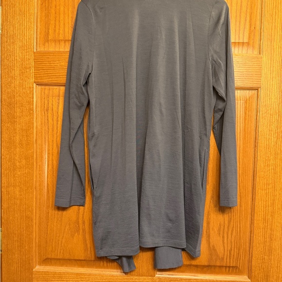 wool& Landmark Odyssey Gray Open Front Cardigan, large - Picture 4 of 4
